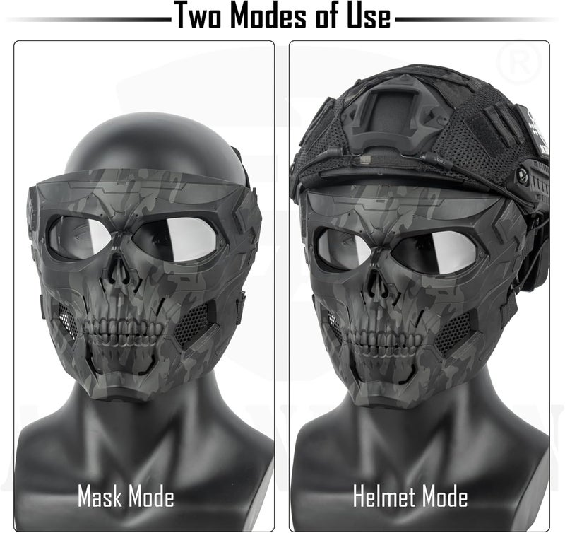 ACTIONUNION Airsoft Mask Full Face Skull Balaclava Face Mask Men Skeleton Mask Tactical Protective Paintball Mask Halloween Cosplay Costume - Image 5